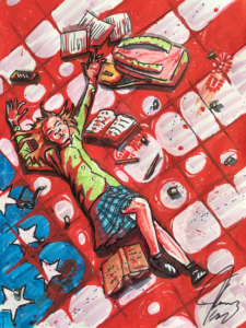 Pintura de tiroteos escolares por Jim Carrey