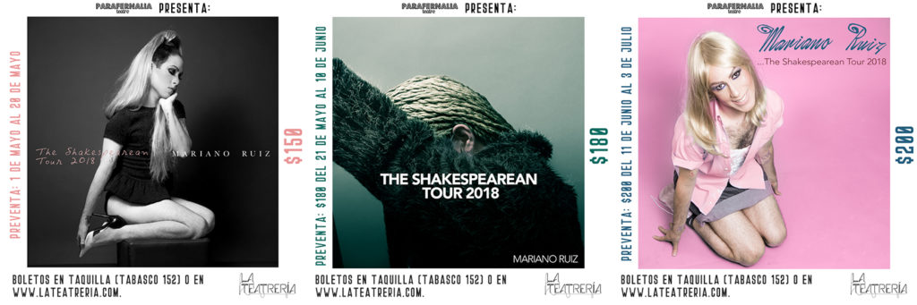 Carteles de pre-venta de The Shakespearean Tour.